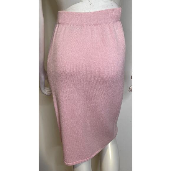 St. John Petal Pink Santana Knit 2 Pc Skirt Suit 10 M NWT NEW Jacket Straight - Picture 7 of 15